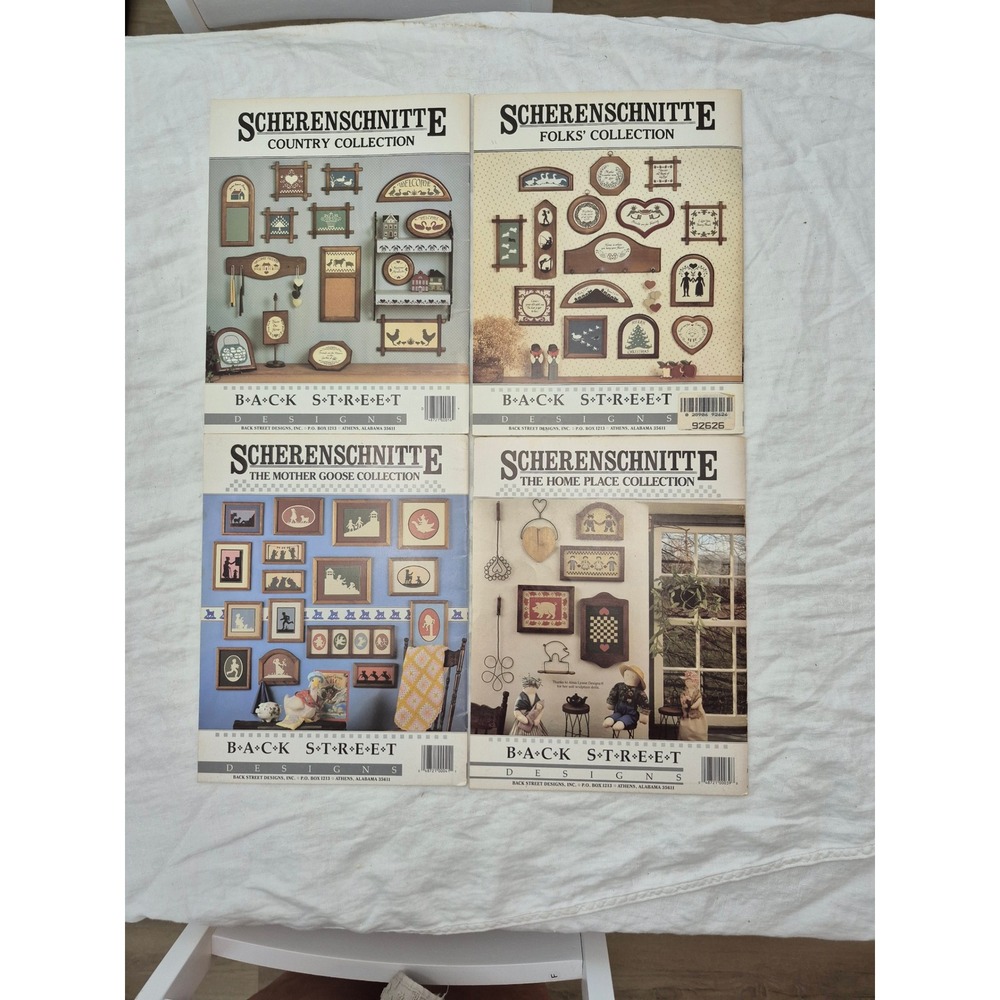 Back Street Designs Scherenschnitte Pattern Books Unisex OS Multi Set of 4 Folk